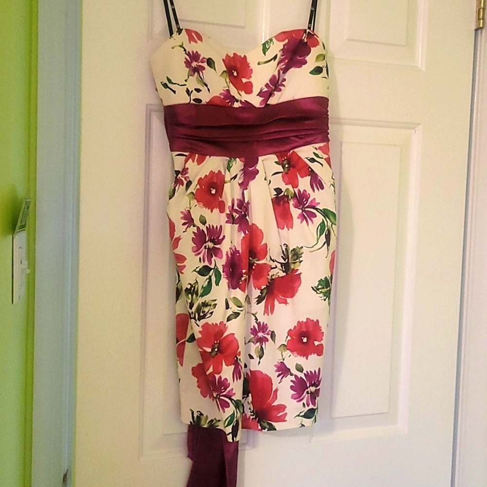 Strapless floral dress